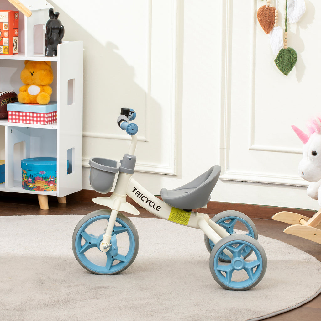 Tricycle enfant évolutif, tricycle pour enfants de 2 à 5 ans avec panier avant et roues EVA, 72 x 52 x 61 cm, bleu-8
