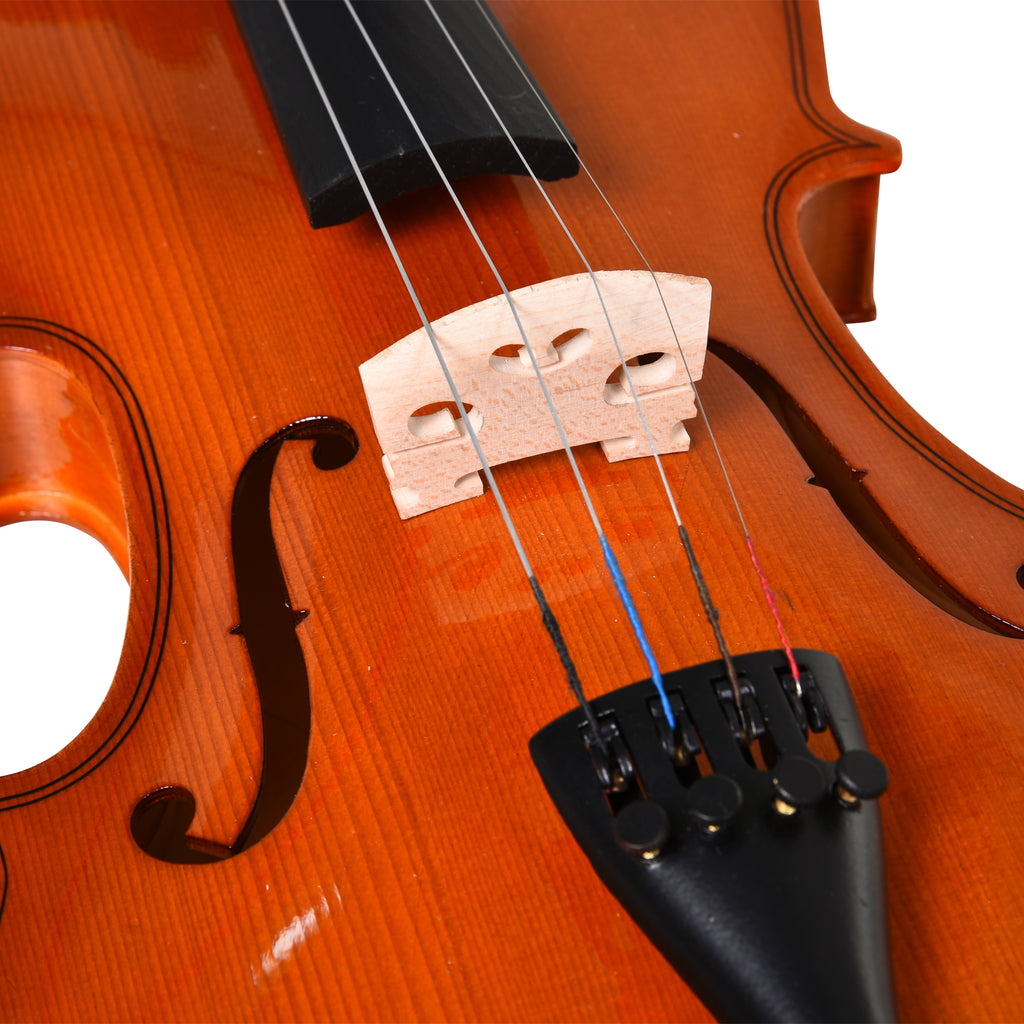 Violon 4/4 pleine grandeur avec étui, accordeur, épaulière, archet, colophane, cordes rechange et chiffon-8