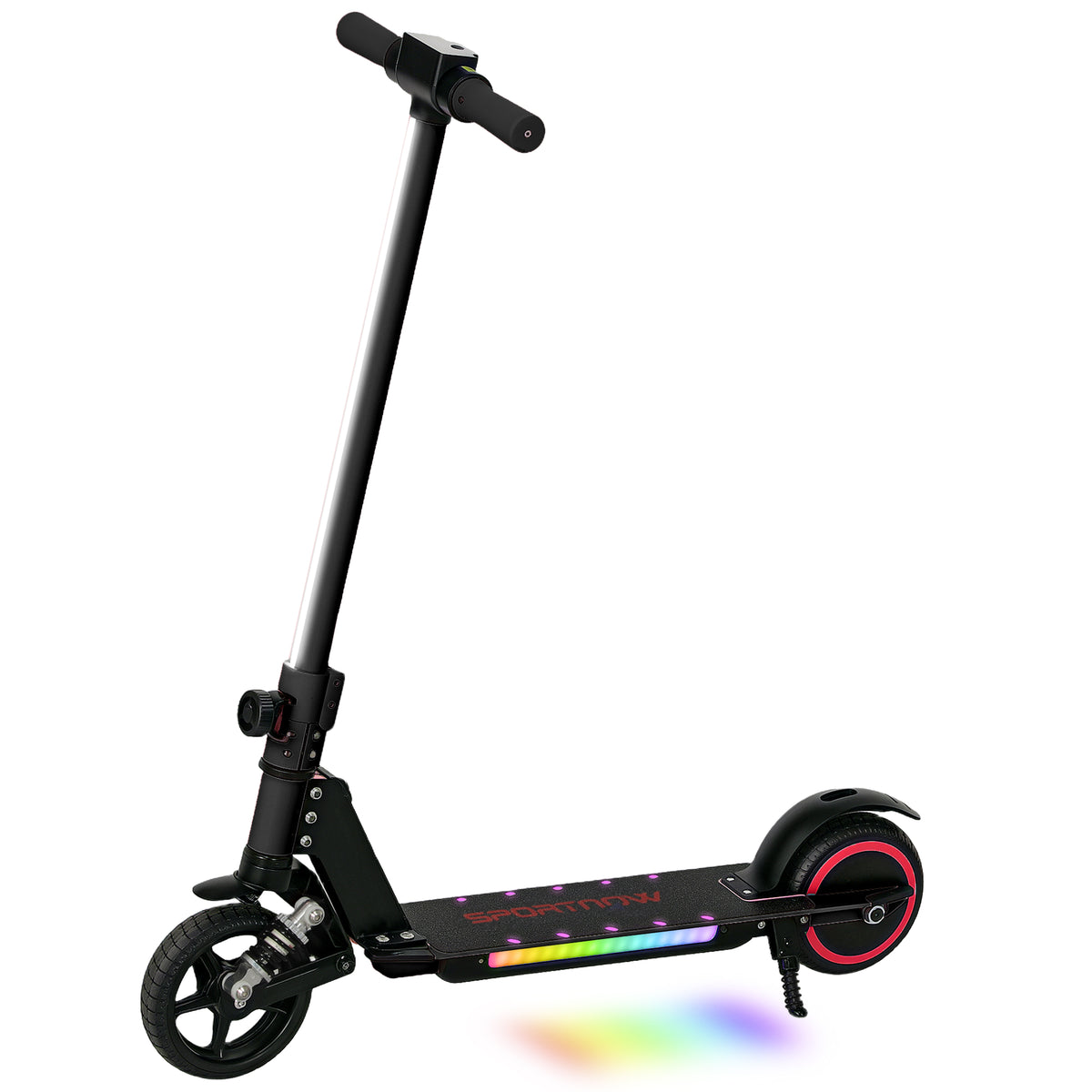 Trottinette électrique pour enfants 6-14 ans scooter électrique pliable pour enfants vitesse max 14 km/h aluminium noir-0