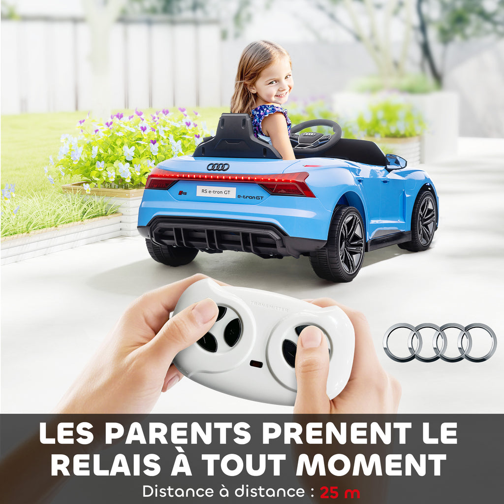 Voiture électrique enfant 12 V - véhicule électrique avec télécommande parentale fournie - V. Max. 5 Km/h - effets sonores, lumineux - Audi RS E-tron GT bleu-4