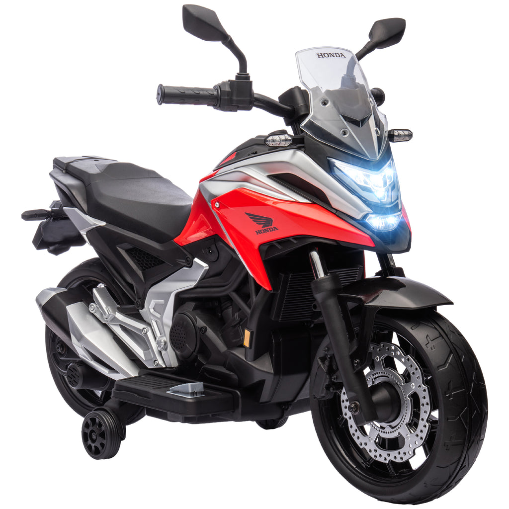 Moto électrique pour enfants 12V moto porteur Honda pour enfants 3 à 6 ans avec musique, phares rouge-0