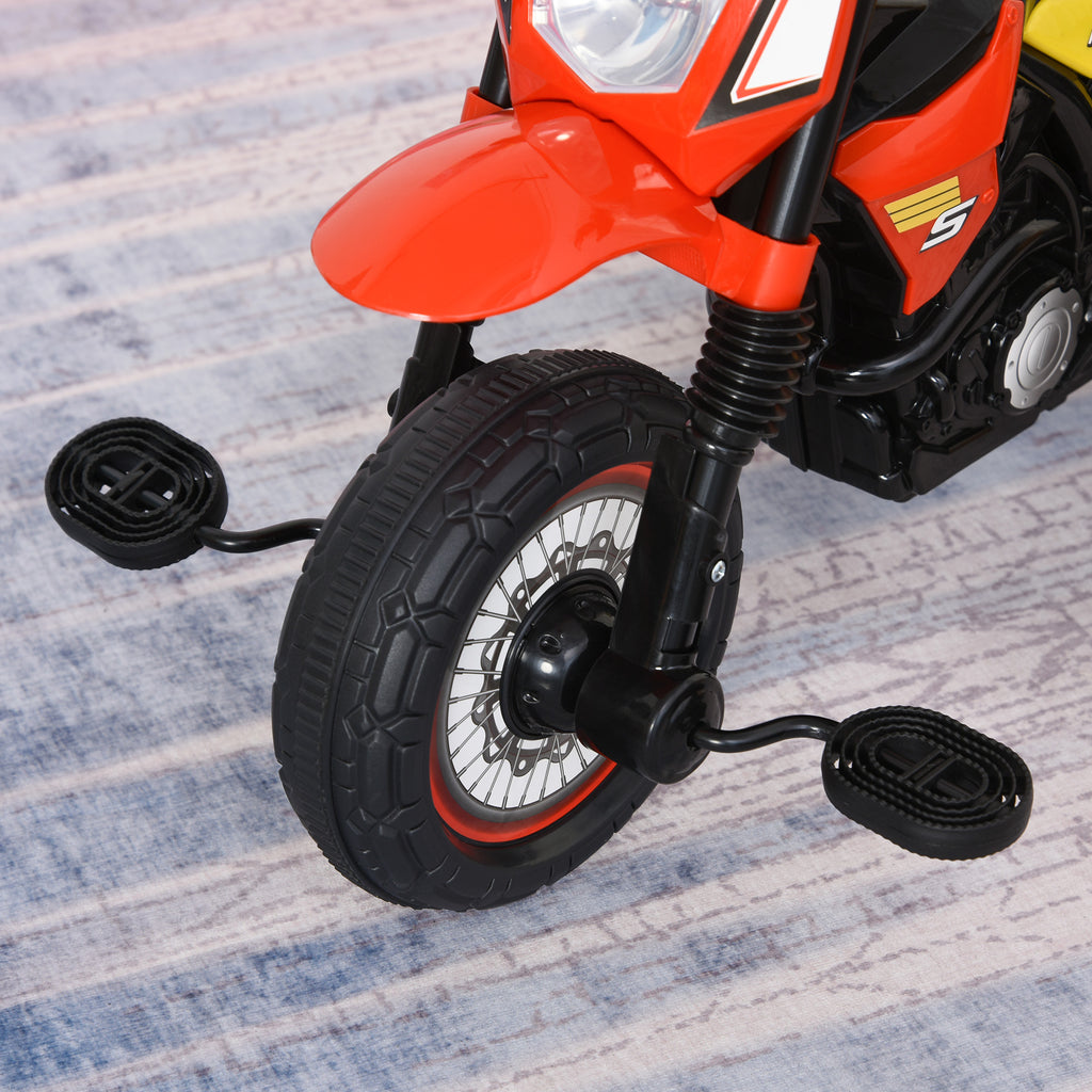 Tricycle Enfants Moto Cross Effets musicaux et Lumineux Coffre Rangement Rouge-7