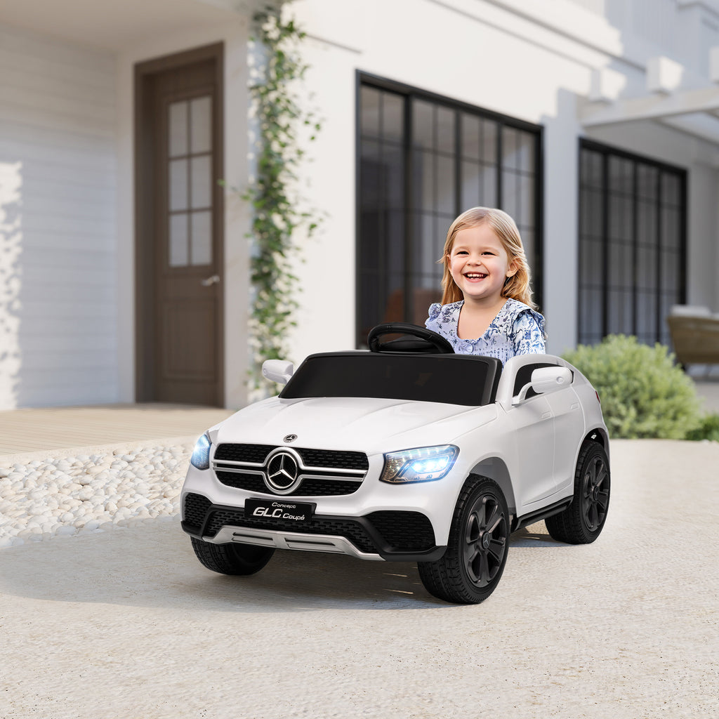Voiture électrique enfants, véhicule électrique 12V, télécommande 2,4G, 3 vitesses, démarrage lent, 105x68x50cm, blanc-9