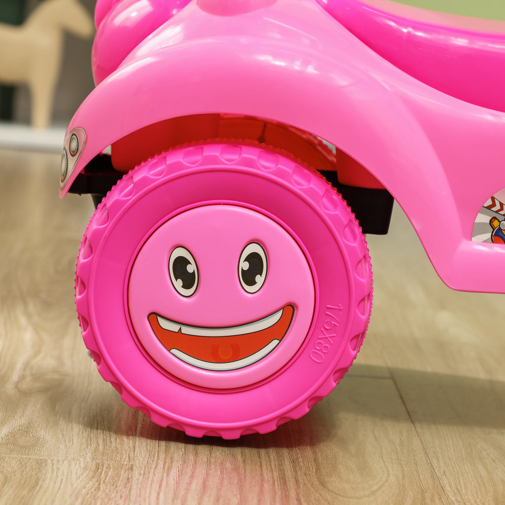 Voiture Porteur pour Enfants, Véhicule à Pousser avec Klaxon, Lumières, Musique, Volant, Rangement Sous le Siège, Rose-8