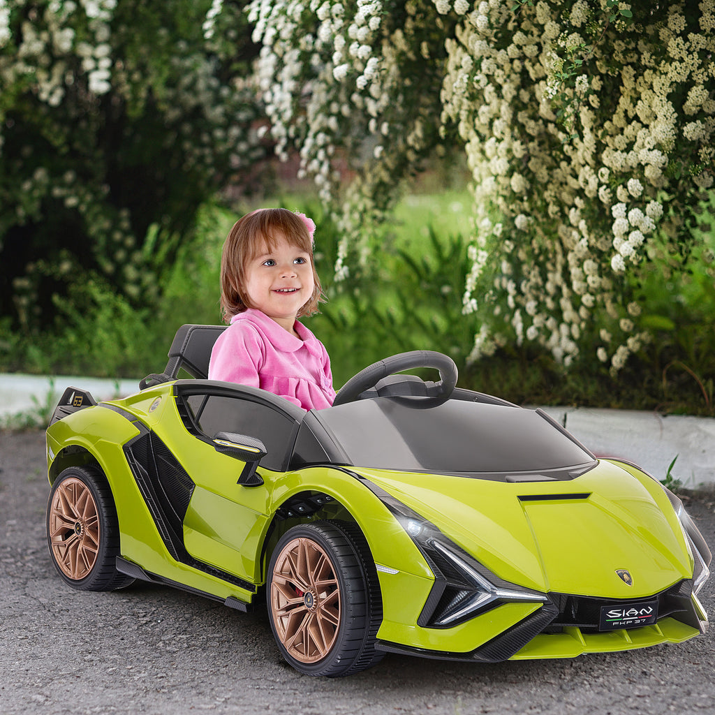 Voiture électrique Enfants de Sport Véhicule électrique Lamborghini Sian 12 V - V. Max. 5 Km/h avec Télécommande 2,4G Effets sonores + Lumineux Vert-9