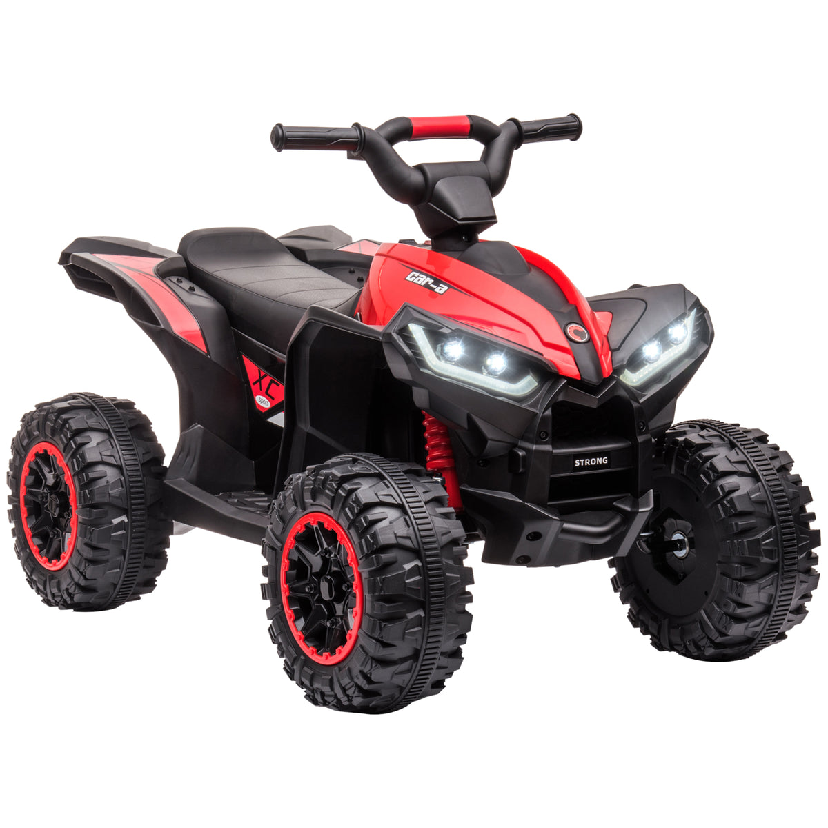 Quad électrique enfant de 3 à 5 ans 12 V 2 moteurs 2 vitesses 3-6 km/h phares LED klaxon rouge-0