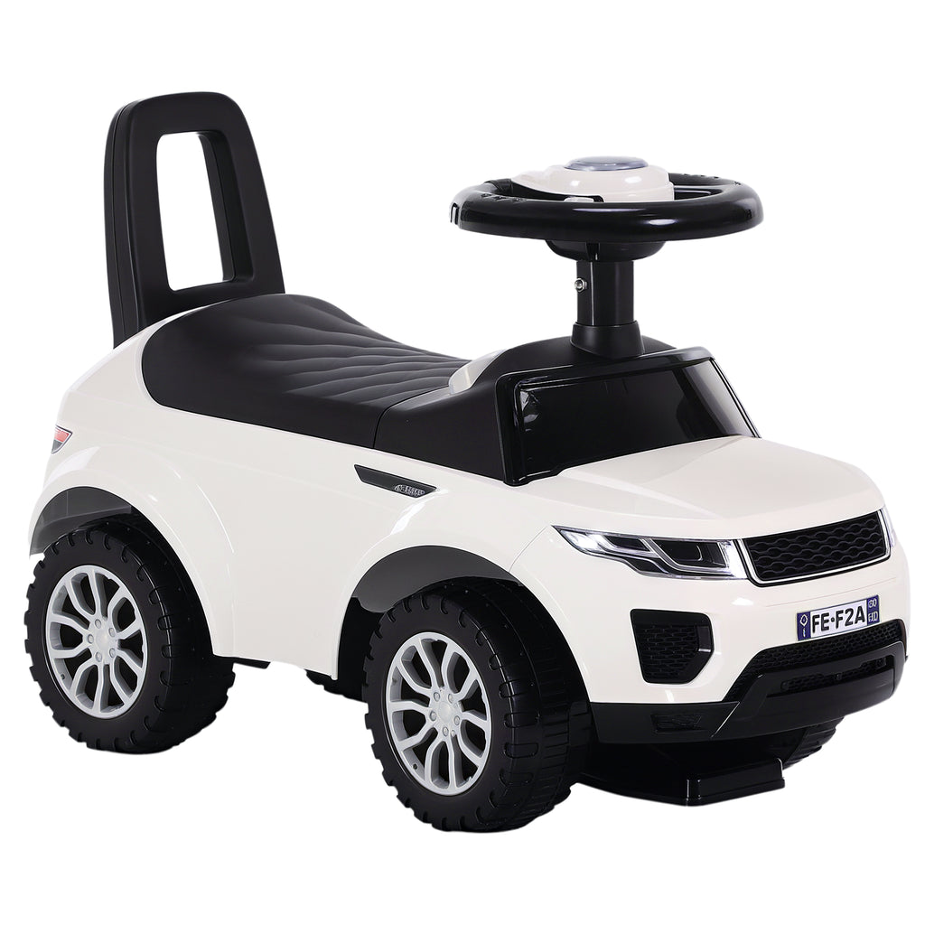 Porteur Enfant Véhicule à Pousser, Porteur Bébé avec Klaxon, Compteurs Factices et Coffre à Jouets, pour Enfants de 12 à 36 Mois, Blanc-0