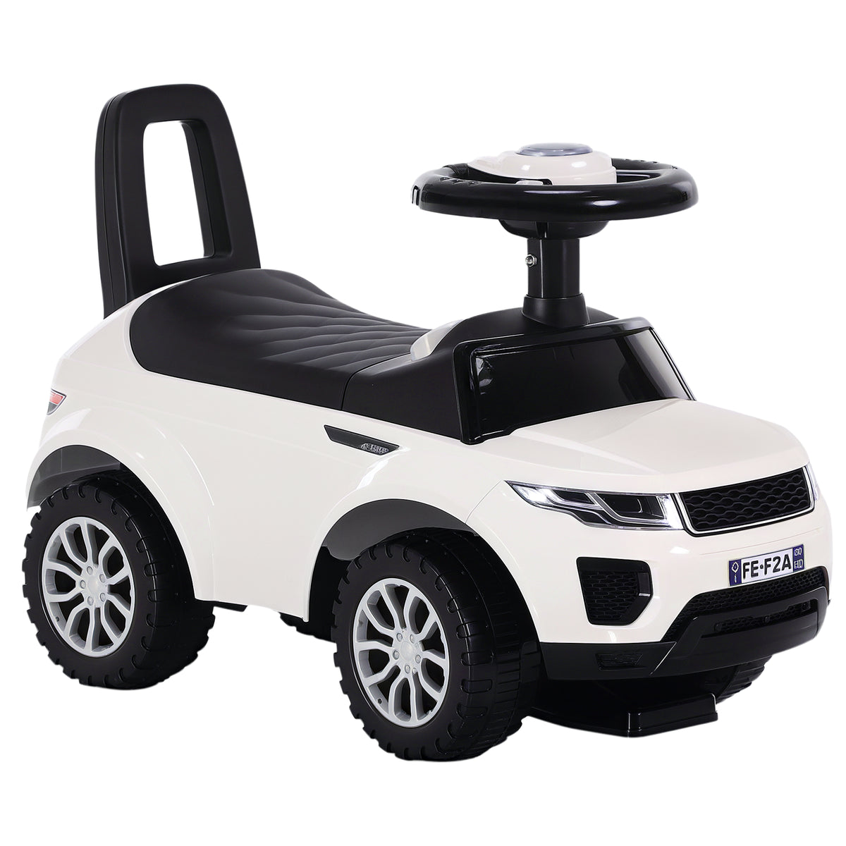 Porteur Enfant Véhicule à Pousser, Porteur Bébé avec Klaxon, Compteurs Factices et Coffre à Jouets, pour Enfants de 12 à 36 Mois, Blanc-0