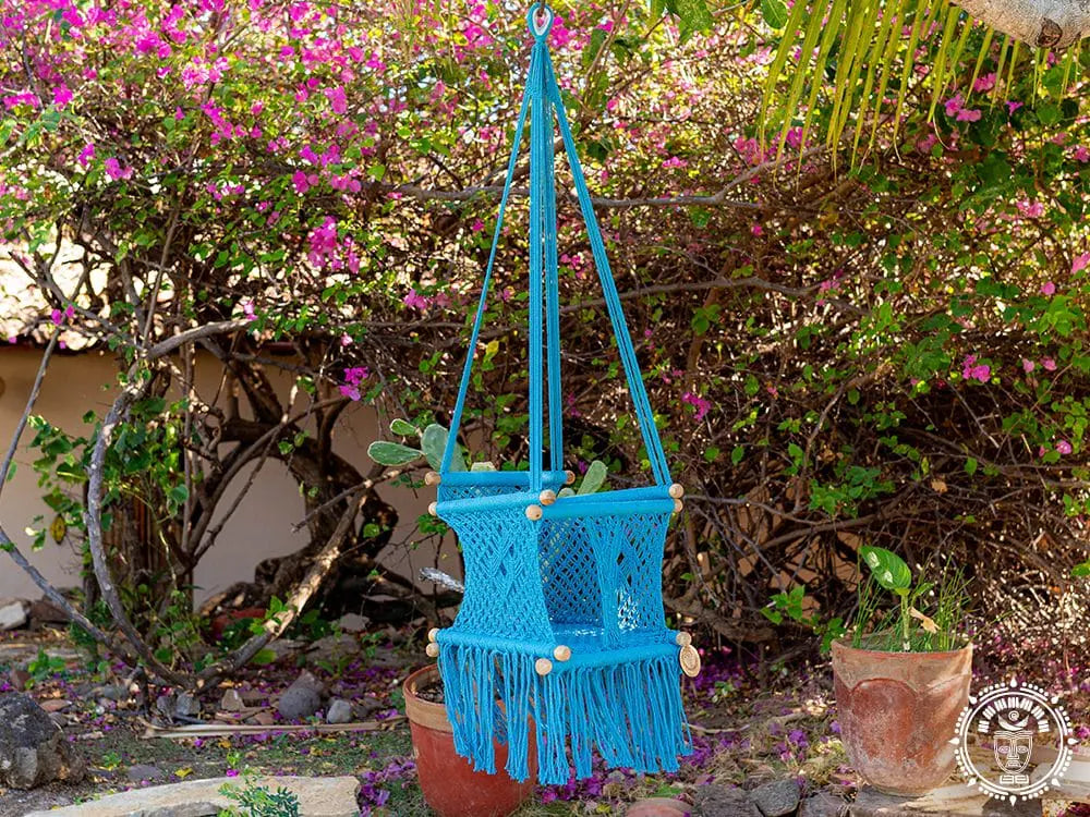 hamac bebe macrame celeste 1