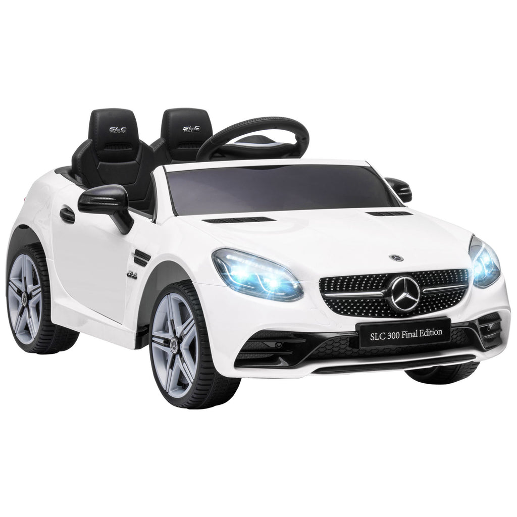 Voiture électrique enfants licence Mercedes SLC 300 12V V. Max. 5 Km/h effets sonores lumineux télécommande blanc-0