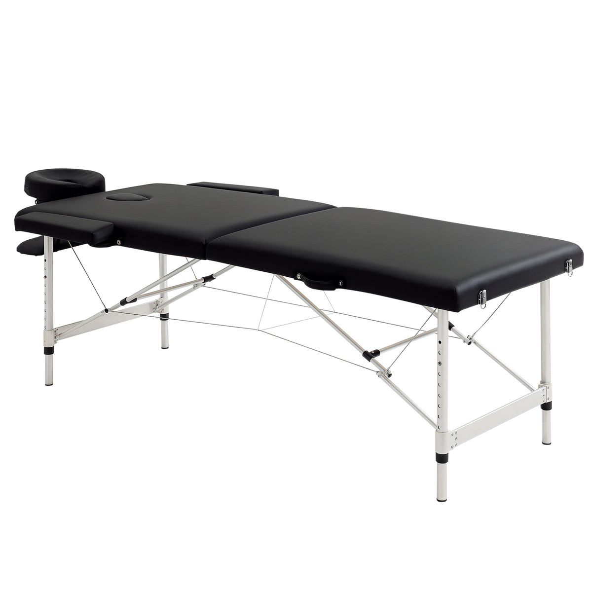 Table de massage pliable portable + housse de transport charge max. 225 Kg hauteur réglable 210 x 90 cm noir-0