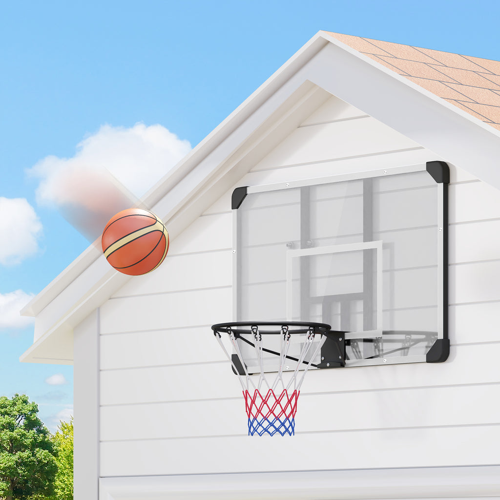 Panier de basketball mural avec panier spécial filet toutes saisons pour l'intérieur et l'extérieur 113x61x73cm blanc-6