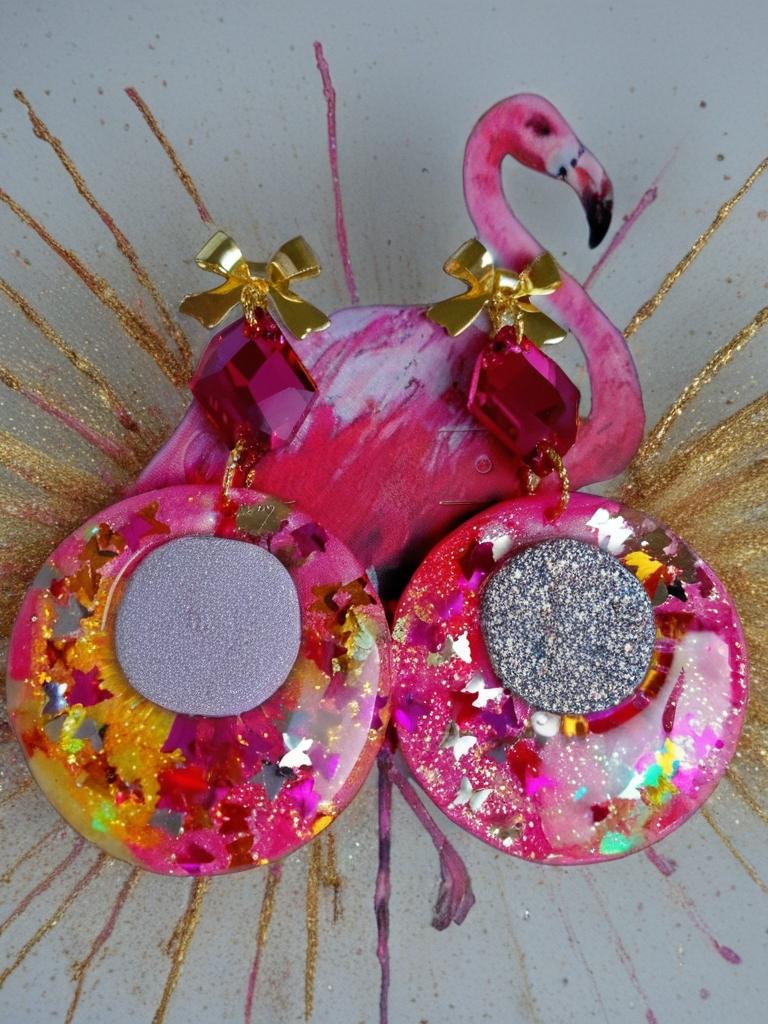Boucles d’oreilles " trésors des lagons " bijoux sirène , résiné à la main , créoles femme élégantes