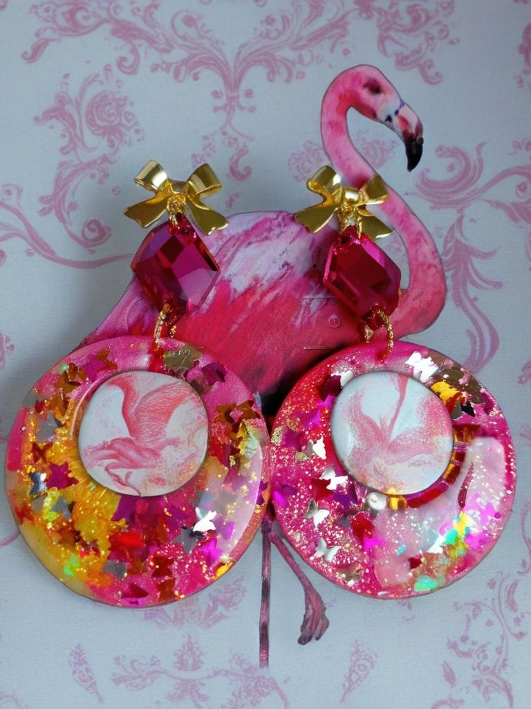Boucles d’oreilles " trésors des lagons " bijoux sirène , résiné à la main , créoles femme élégantes