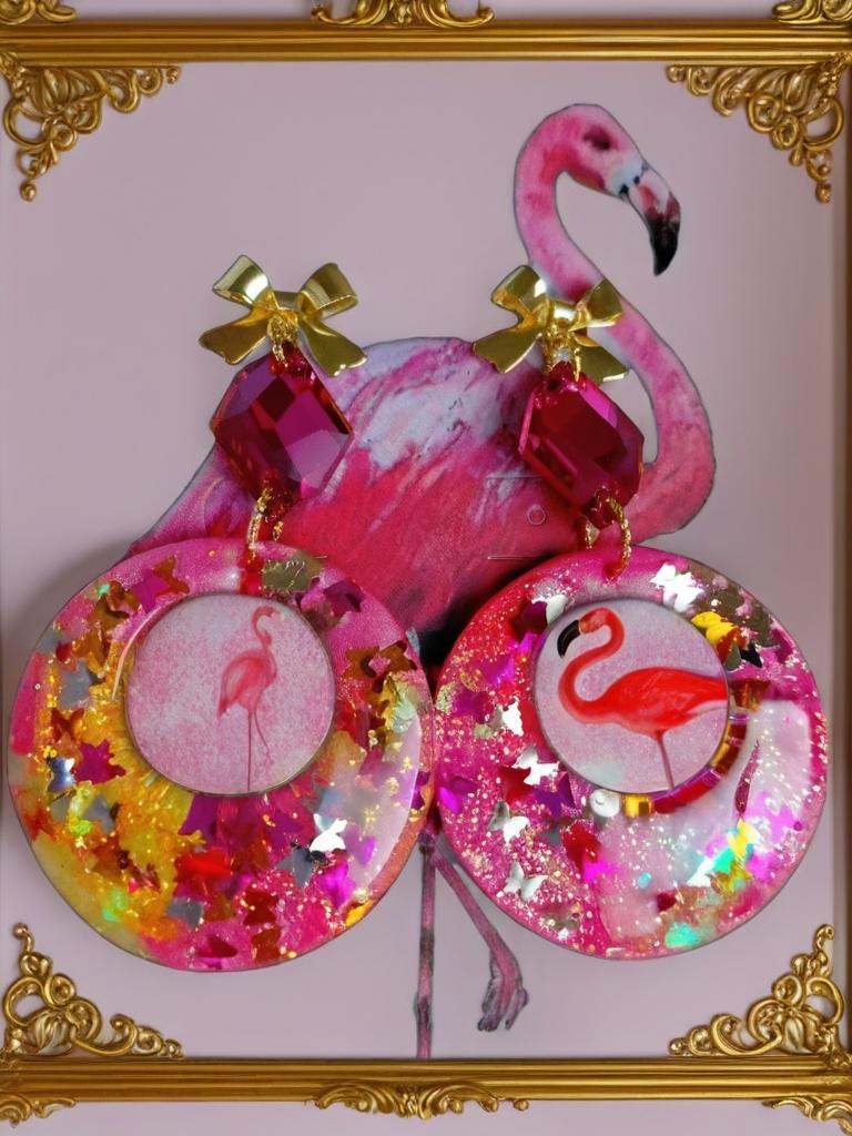 Boucles d’oreilles " trésors des lagons " bijoux sirène , résiné à la main , créoles femme élégantes