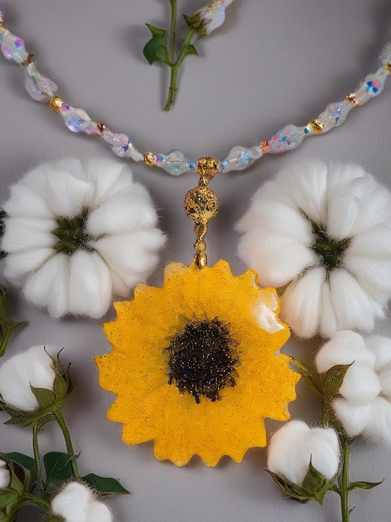 Collier tournesol doré " soleil d'été " avec perles de cristal, Fait main , le Bijou Soleil des Femmes lumineuses