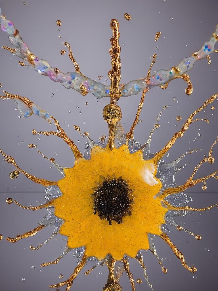 Collier tournesol doré " soleil d'été " avec perles de cristal, Fait main , le Bijou Soleil des Femmes lumineuses
