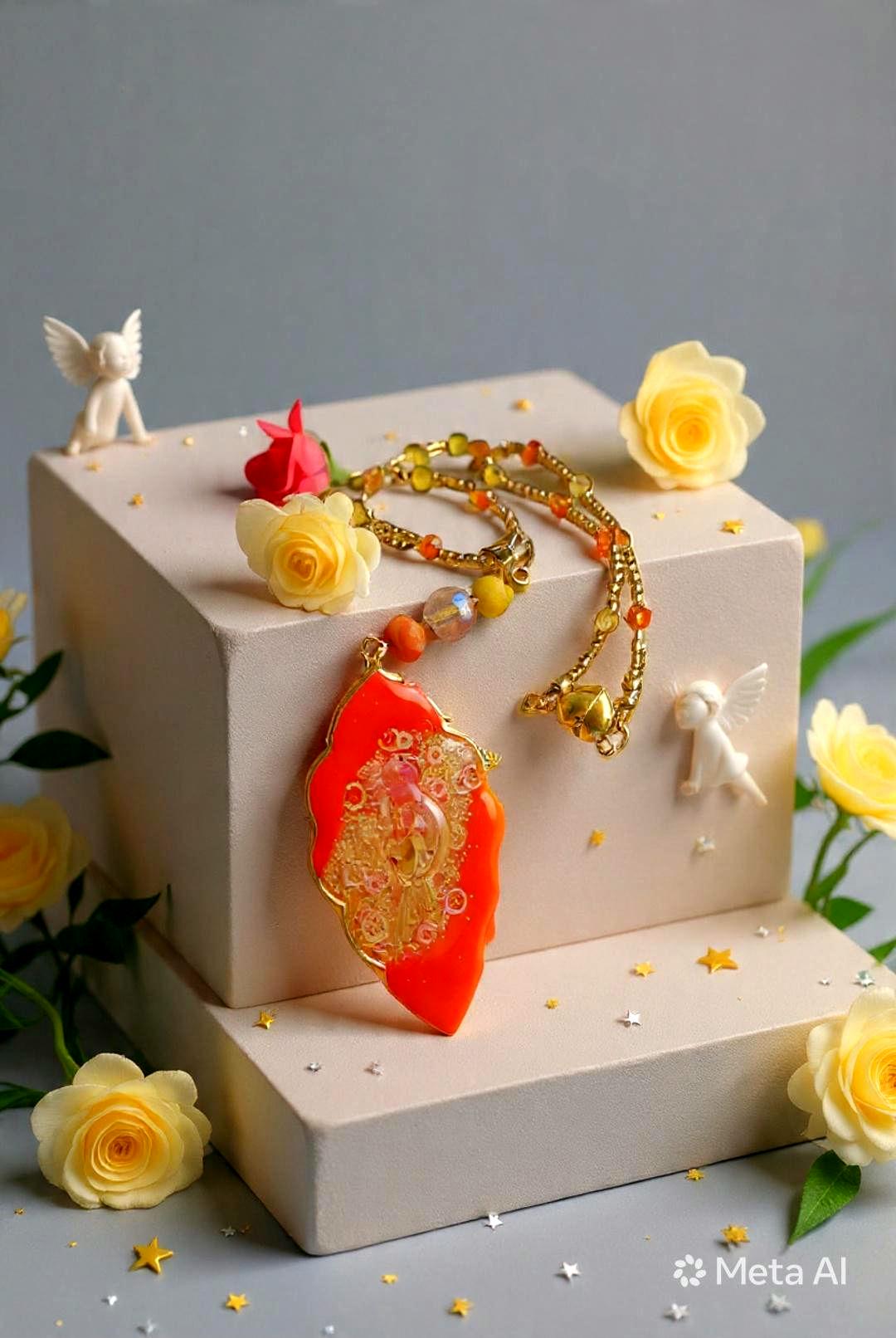 Collier " coco brazil "  perroquet des îles tropicales, résiné à la main , serti de cristaux multicolores , Bijou artisanal