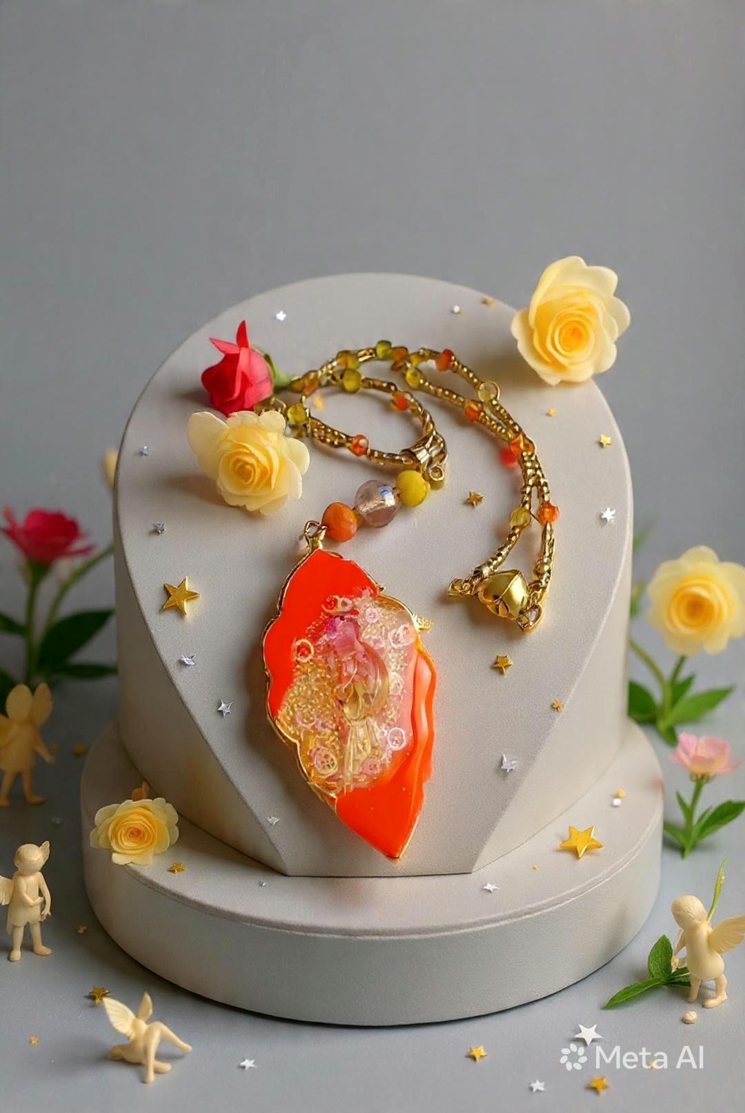 Collier " coco brazil "  perroquet des îles tropicales, résiné à la main , serti de cristaux multicolores , Bijou artisanal