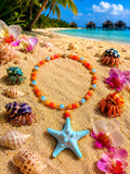Collier Étoile de Mer des caraïbes en Perles d'Eau Douce, Jaspe et cire d’abeille | Bijou Océan Tropical | Inspiré des lagons paradisiaques