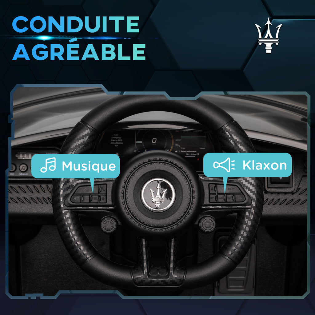 Voiture électrique pour enfants sous licence Maserati Gran Turismo Folgore, 12V avec télécommande, de 3 à 5 ans, noir-6