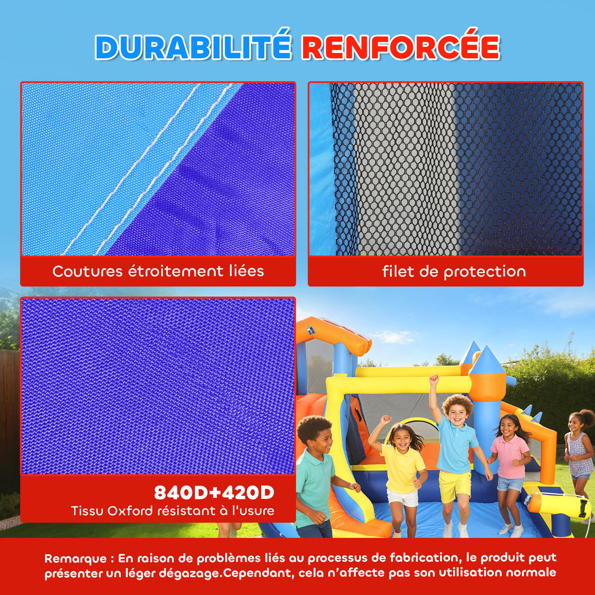 Château gonflable avec souffleur 8 en 1, parc aquatique, toboggan, trampoline, piscine à balles, multicolore-4