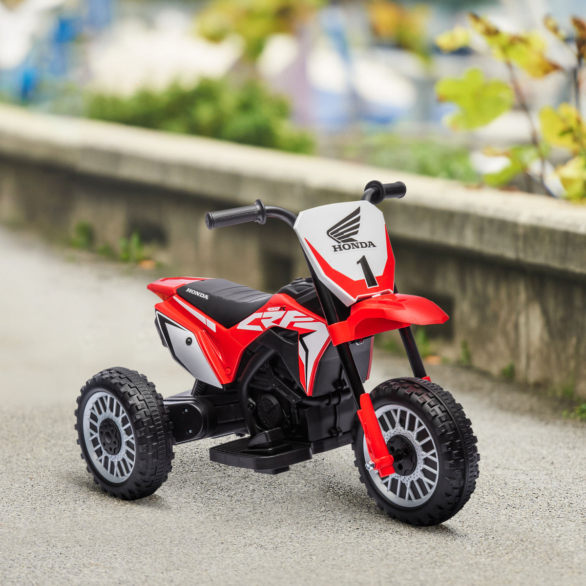 Moto cross éléctrique pour enfant licence Honda CRF450RL 3 roues batterie 6V enfants 18-36 mois rouge-9