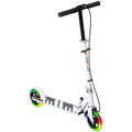 Trottinette enfants 3 à 8 ans, trottinette pliable à 2 roues LED roues lumineuses, 4 réglages en hauteur, blanc-0