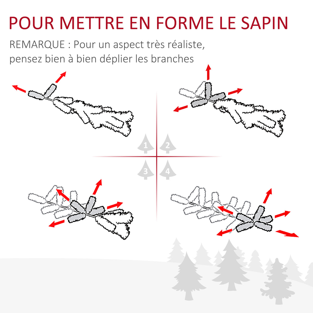 Sapin Noël Artificiel Arbre Noël Lumineux 120cm Fibre Optique Deco Noël lumière à Variation Couleurs 130 LED Vert-6