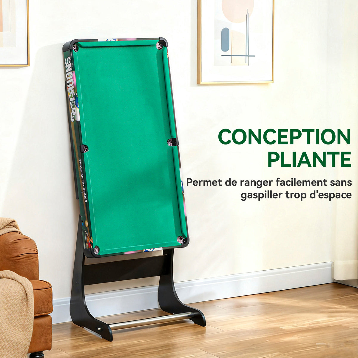 Table Multi-Jeux 6-en-1, Baby-Foot, Billard, Ping-Pong, Hockey, Jeu d'Anneaux, 118x104x71cm, Multicolore-4