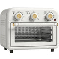 Four Friteuse à Air Chaud 12L, Four à Air Chaud Convection 1200 W avec Plaque de Cuisson, Panier de Friture, Crème-0
