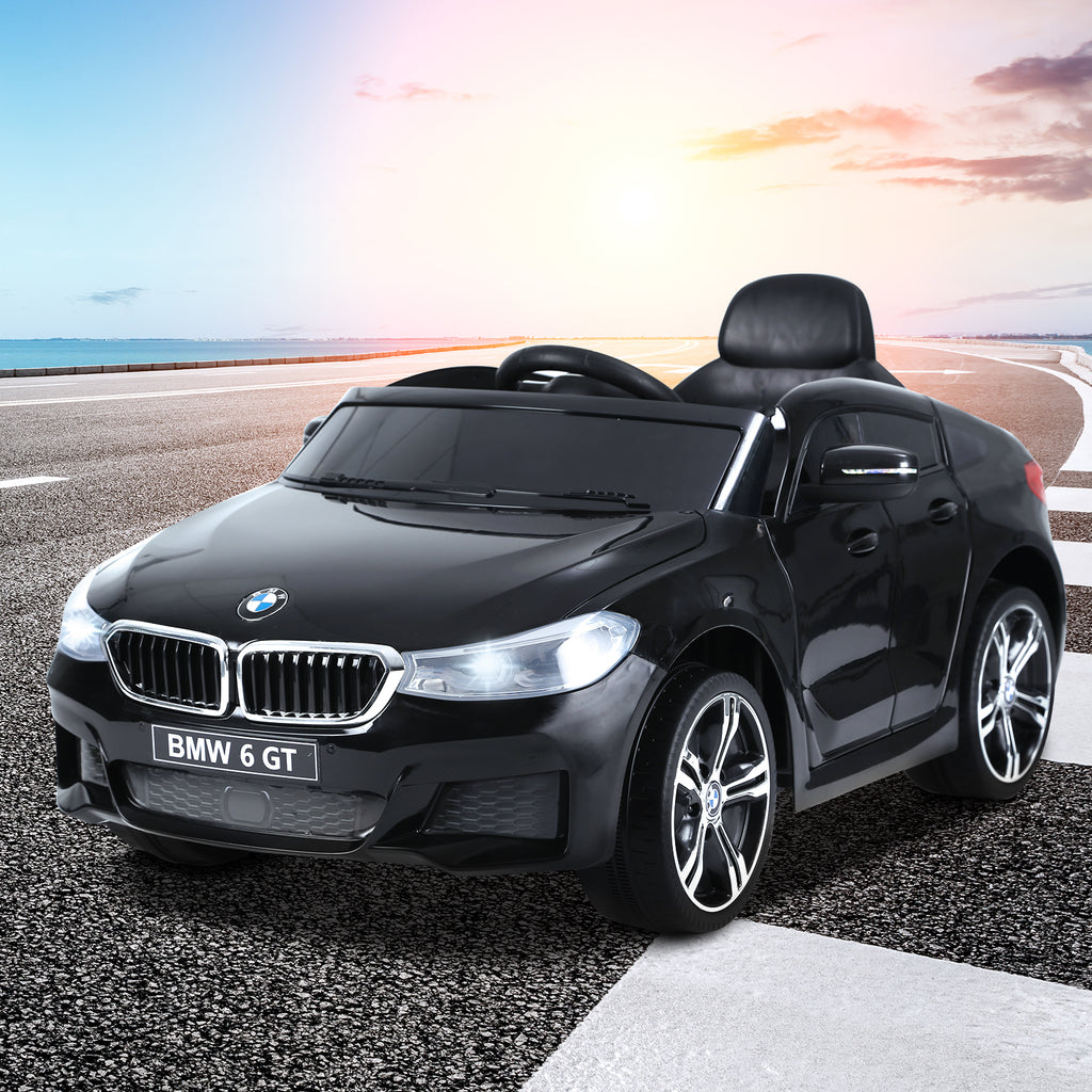 Voiture électrique Enfants 6 V 3 Km/h Max. Effets sonores et Lumineux télécommande Incluse Noir BMW 6 GT-9