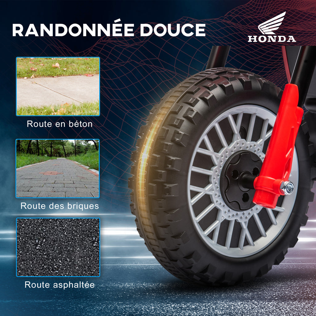 Moto cross éléctrique pour enfant licence Honda CRF450RL 3 roues batterie 6V enfants 18-36 mois rouge-5