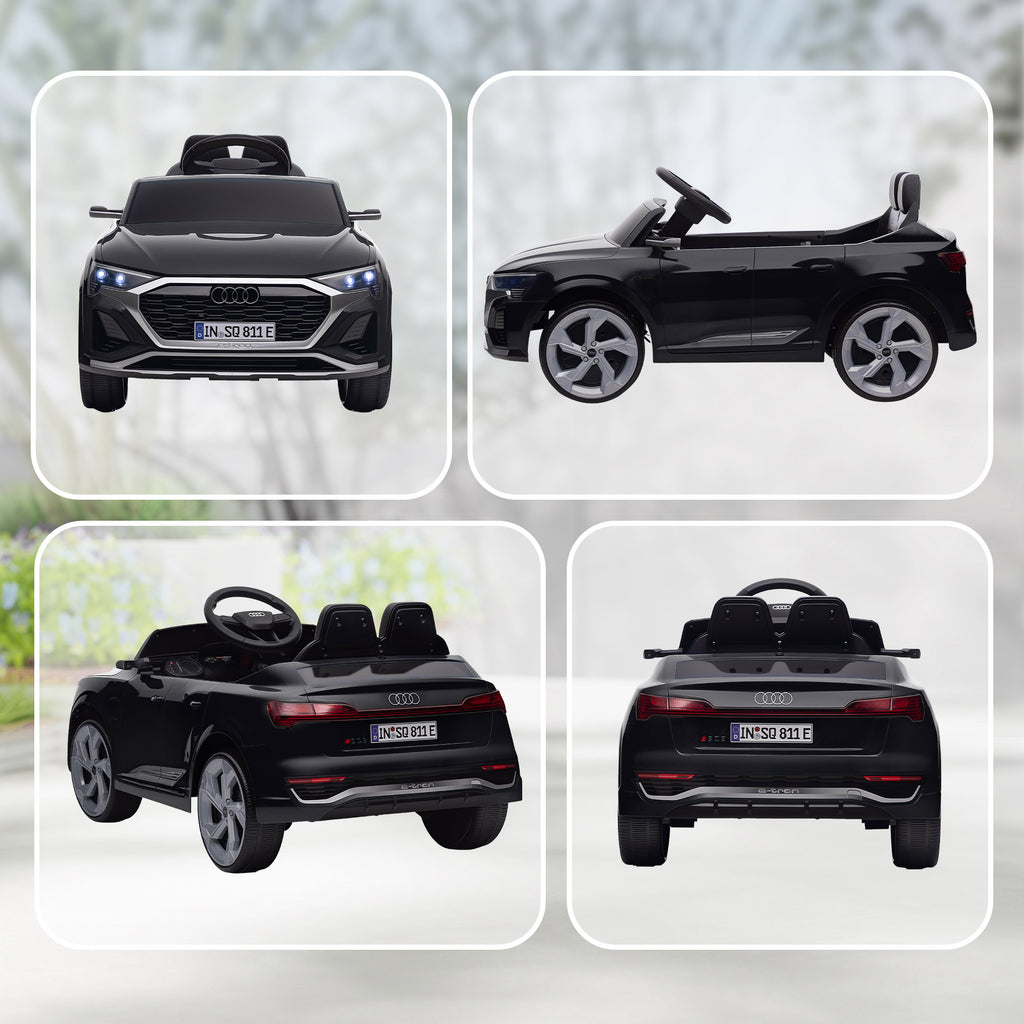 Voiture électrique pour enfants Licence Audi Q8 e-tron Sportback 12V télécommande, phares, musique, klaxon, 3-4 ans noir-8