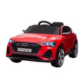 Voiture électrique enfants sous Licence Audi e-tron Sportback, véhicule électrique 12V Max. 5 Km/h avec télécommande 2,4G, phares LED, musique, klaxon, port USB, MP3, rouge-0