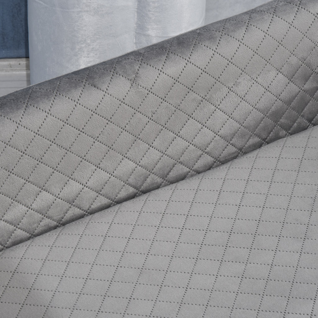 Canapé chien lit pour chien design scandinave coussin moelleux pieds bois massif dim. 64 x 45 x 36 cm velours gris-8