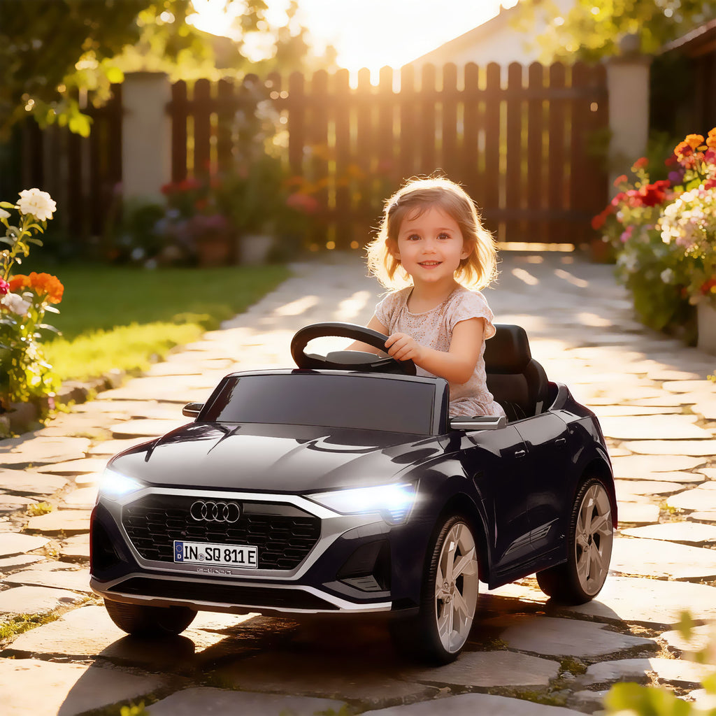 Voiture électrique pour enfants Licence Audi Q8 e-tron Sportback 12V télécommande, phares, musique, klaxon, 3-4 ans noir-9