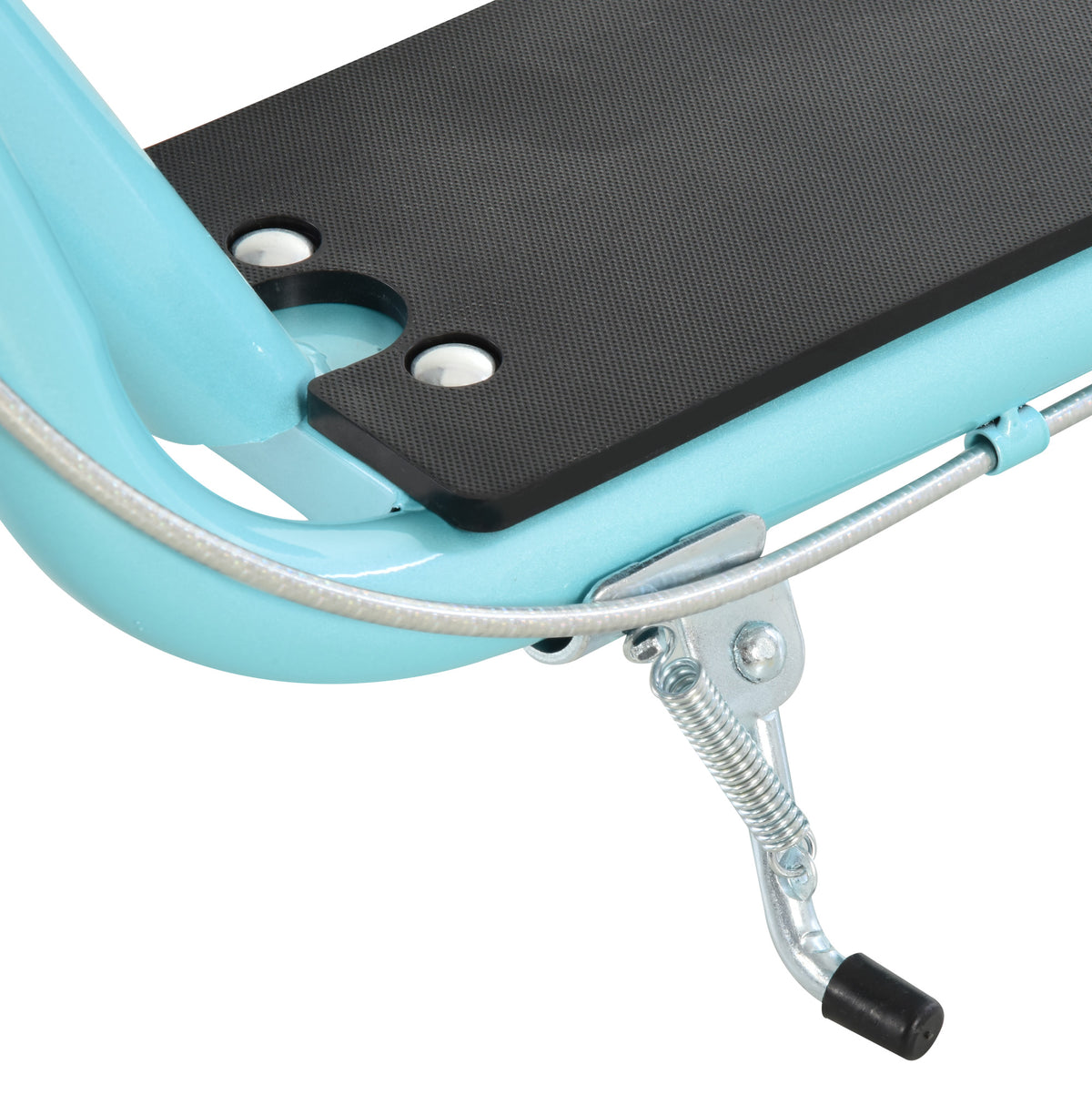 Trottinette patinette Grandes Roues pneumatiques Ø 40 et 30 cm Hauteur Guidon réglable Frein AV/AR béquille Acier Bleu Ciel Noir-7