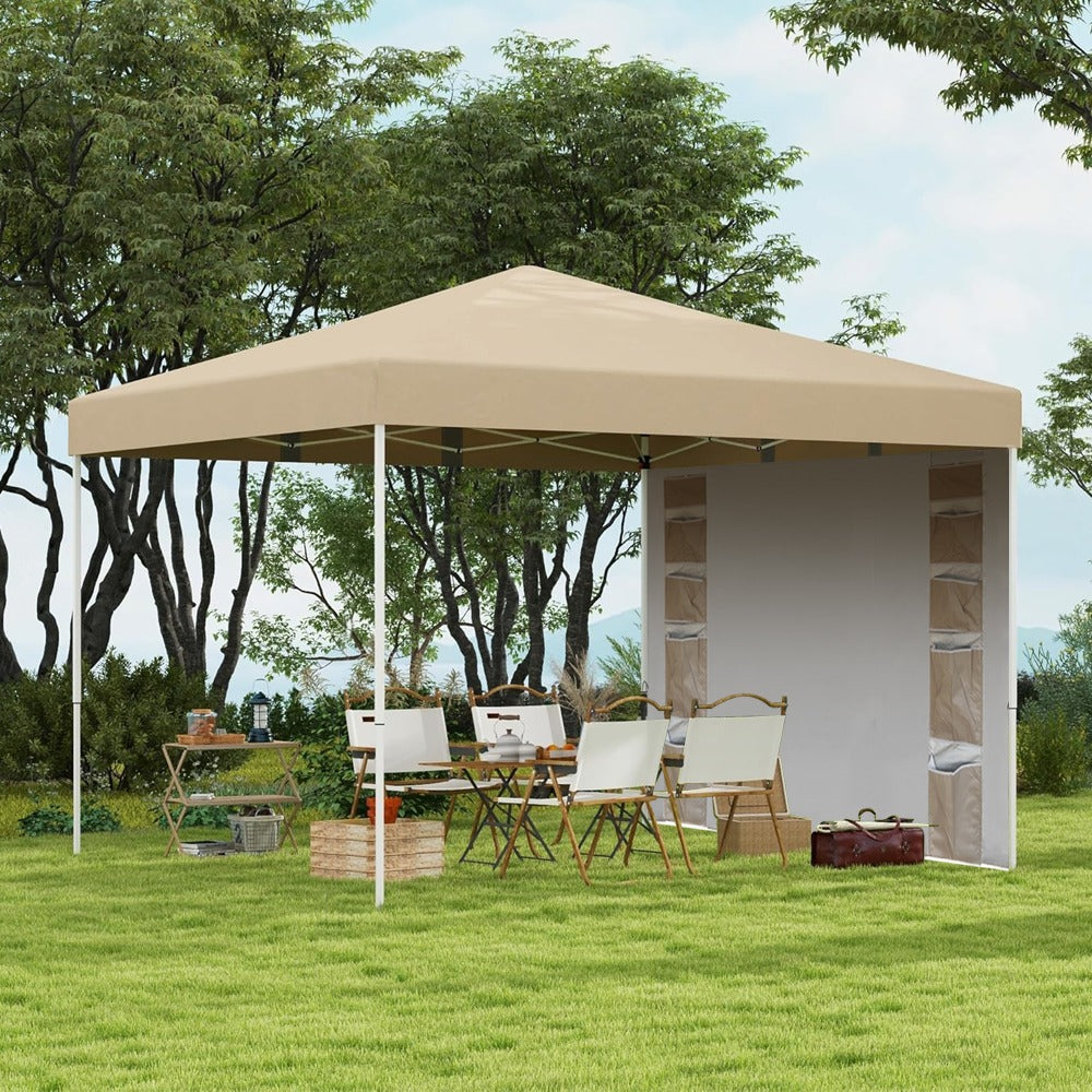 Pavilon hátfallal, zsebekkel 3x3x2,8 m, bézs-4