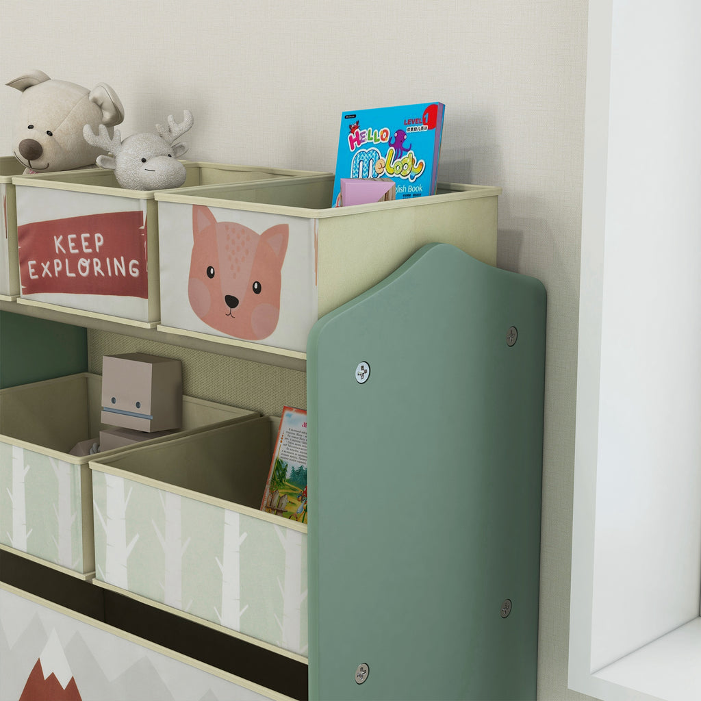 Meuble de rangement enfant avec 6 boîtes amovibles en tissu non tissé Organisateur de jouets, étagère 63L x 30l x 66H cm-7