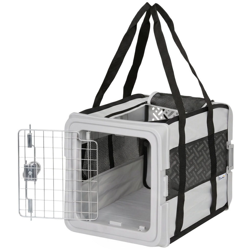 Sac de Transport pour Chat et Chien Pliable Tissu 300D Jusqu'à 10 kg 49,5 x 34 x 35,5 cm Gris-0