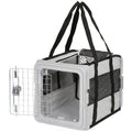 Sac de Transport pour Chat et Chien Pliable Tissu 300D Jusqu'à 10 kg 49,5 x 34 x 35,5 cm Gris-0