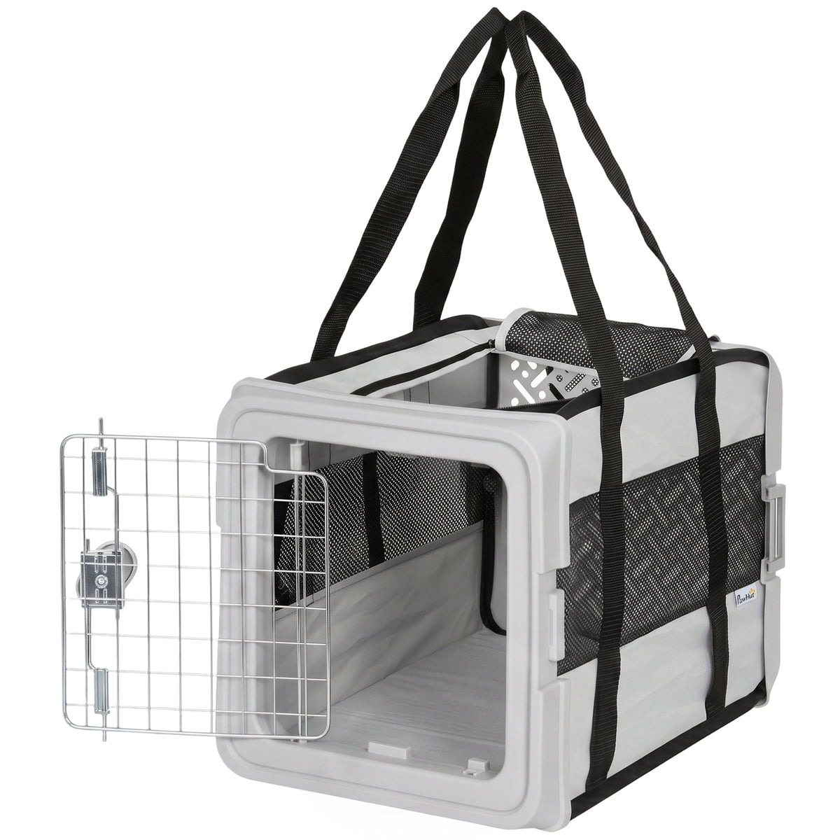 Sac de Transport pour Chat et Chien Pliable Tissu 300D Jusqu'à 10 kg 49,5 x 34 x 35,5 cm Gris-0