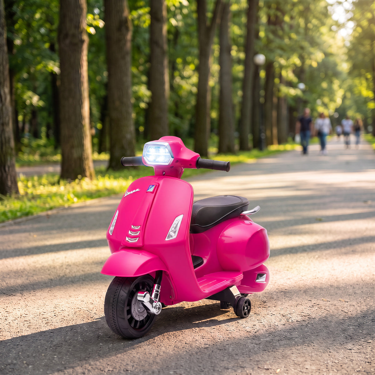 Moto électrique enfants 6 V, voiture électrique enfants avec Roues d'Apprentissage, pour 2-4 Ans, 71 x 37 x 52 cm, Rose-1
