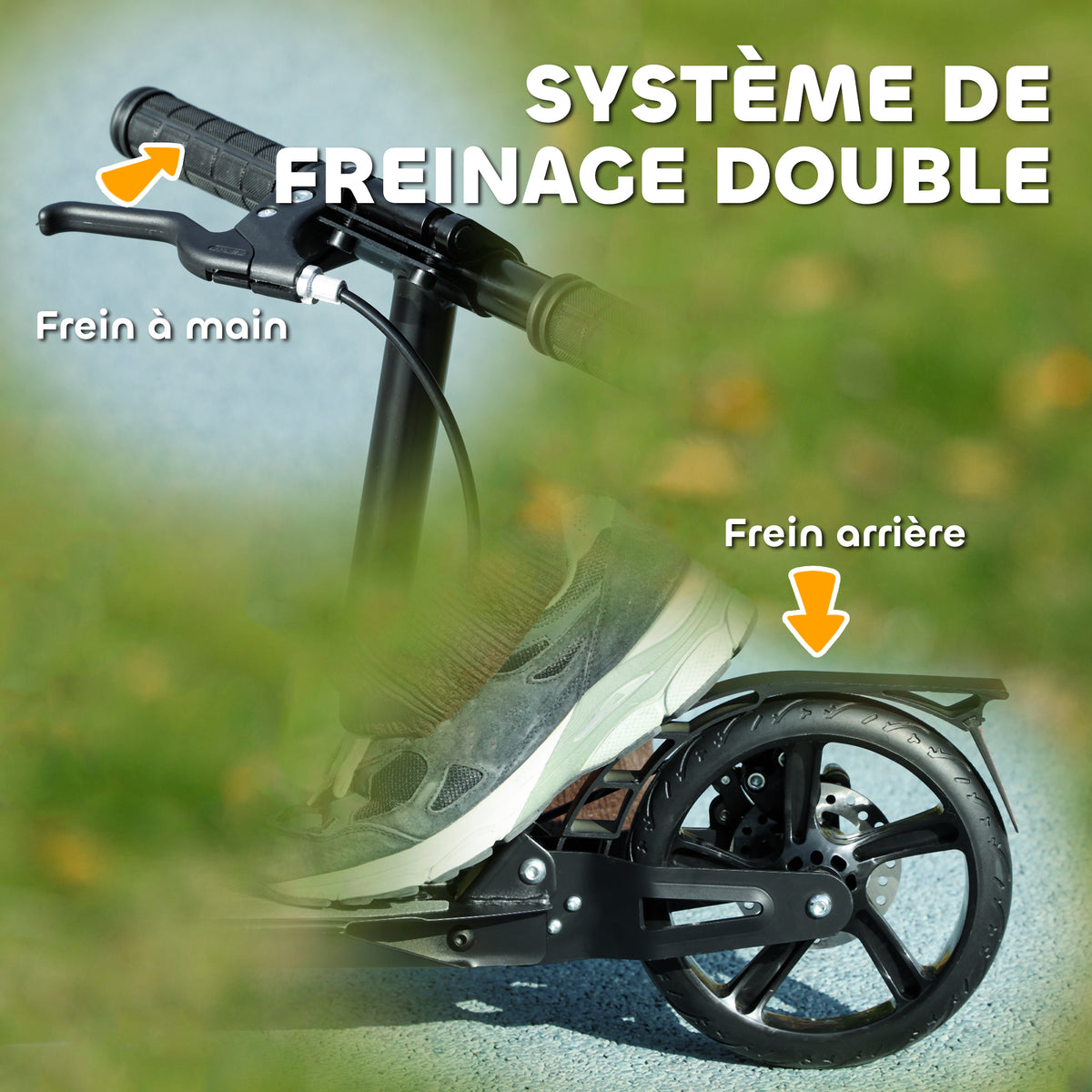 Trottinette enfants, trottinette pliable à 2 roues, guidon à 4 réglages en hauteur, 94 x 36 x 88-103 cm, noir-4