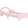Lit pour enfants de 3 à 6 ans 143 x 74 x 55 cm design nuage sommier à lattes inclus chambre moderne rose-0