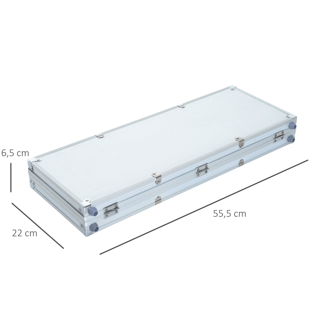 Mallette de Poker Coffret de Poker Complet avec 500 jetons 2 Jeux de Cartes + 5 dés Bouton Dealer 2 clés alu.-2