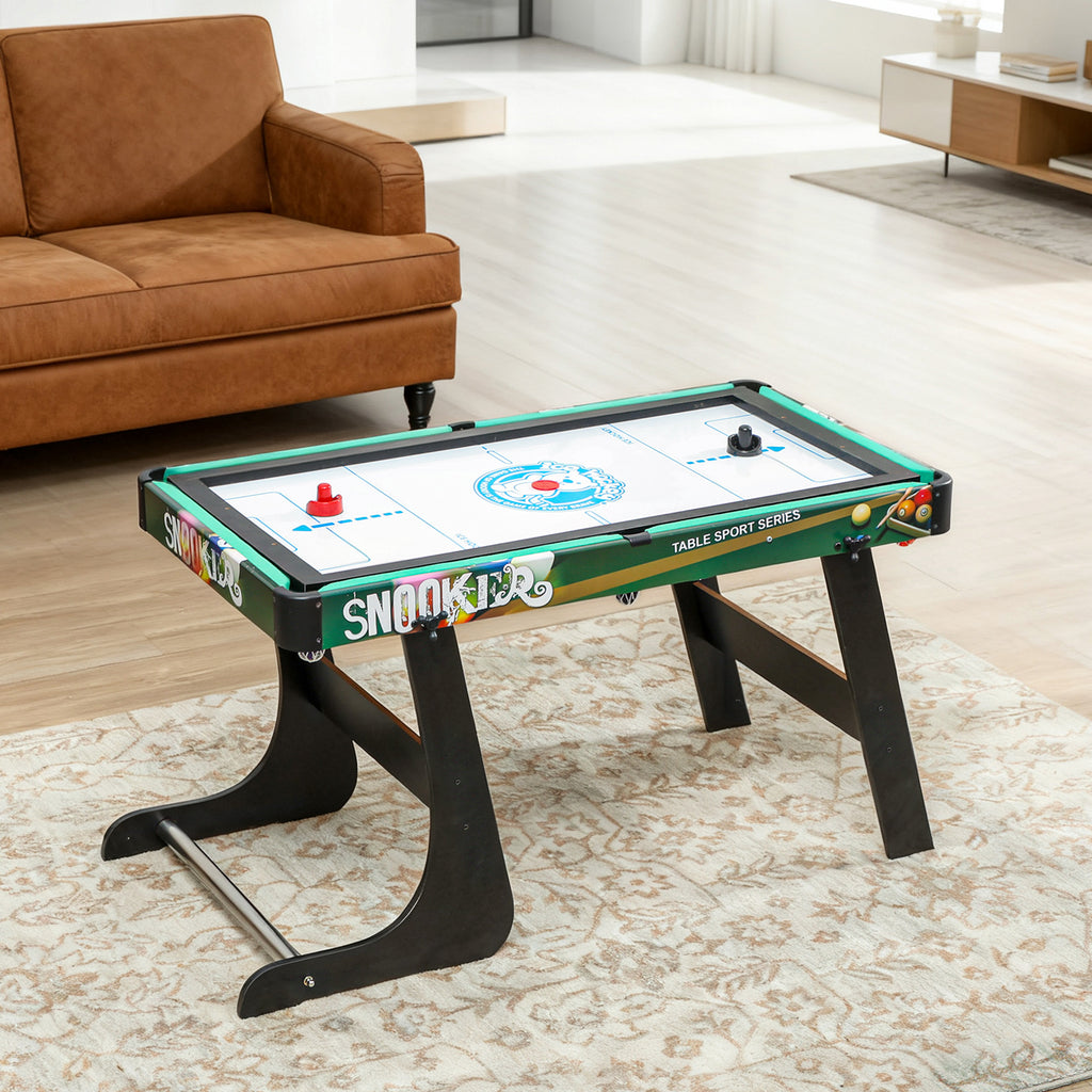 Table Multi-Jeux 6-en-1, Baby-Foot, Billard, Ping-Pong, Hockey, Jeu d'Anneaux, 118x104x71cm, Multicolore-1
