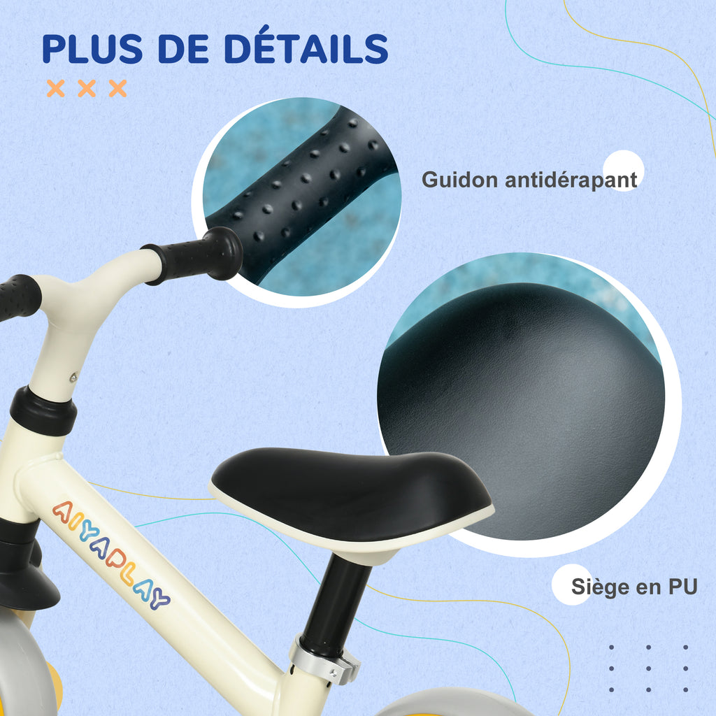 Vélo d'équilibre pour bébé siège réglable roues EVA jouet enfant pour bébé 18-48 mois pour garçons et filles orange-6