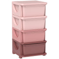 Organisateur de jouets pour enfants avec 4 tiroirs à 4 niveaux, boîtes de rangement en plastique, 37 x 37 x 76 cm, rose-0